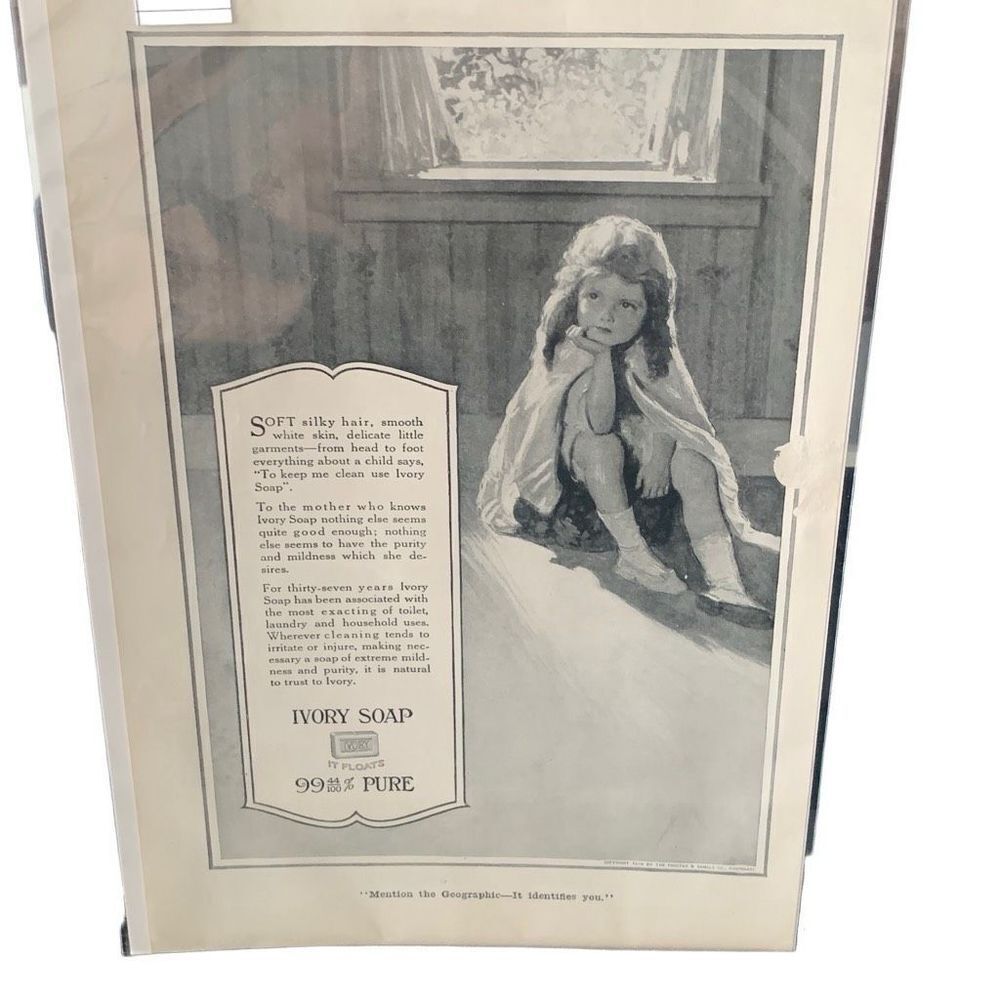 Vintage 1916 Ivory Soap 99.44% Pure Girl Ad Advertisement